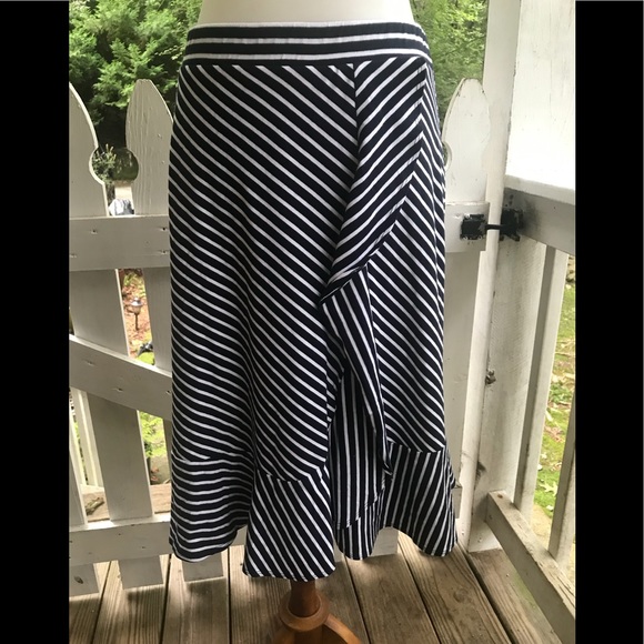 Talbots Dresses & Skirts - Talbots Striped Skirt Ruffle S FREE SHIP